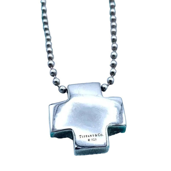 Tiffany & Co. Jewelry - Tiffany & Co  Sterling Sliver Cross Pendant Necklace 16 Inch